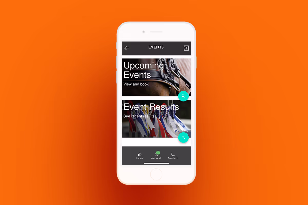 EC Pro events and competitions screen